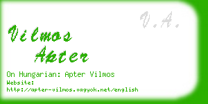 vilmos apter business card